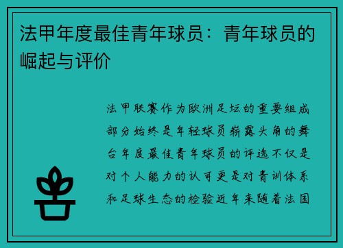 法甲年度最佳青年球员：青年球员的崛起与评价