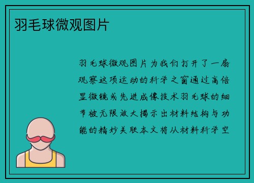 羽毛球微观图片